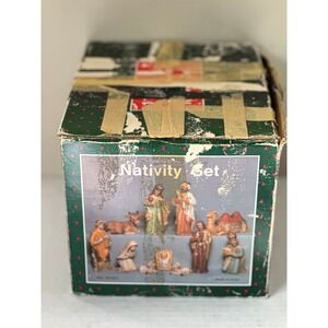 Vintage Ceramic Nativity Set 9 Piece Christmas Figurines Wise Men Holy Family